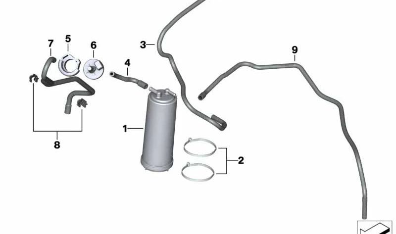 Tubo de combustible OEM 16138532981 para BMW Motorrad R 1200 GS (RK50), R 1200 GS Adventure (RK51) y R 1200 RT (RK52). Original BMW Motorrad.