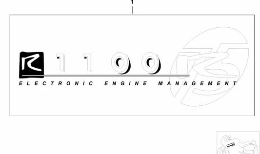 Etiqueta R1100R/75 OEM 51142325928 para BMW R 850 R, R 1100 R. Original BMW Motorrad.