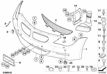 Blende imprimada izquierda para BMW Serie 6 E63, E64 (OEM 51117899511). Original BMW.