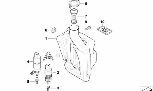 OMParabrisas Liquid Deposit OEM 61668377360 for BMW E52. Original BMW.