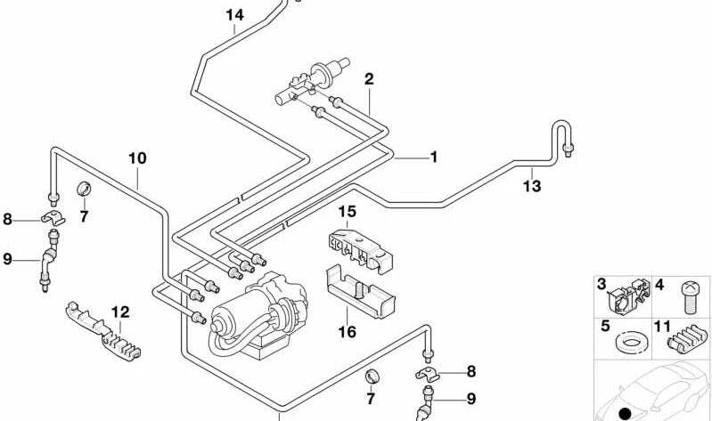 Tubería de freno OEM 34326755706 para BMW E21, E30, E36, E46, E12, Z1, 114, 1502, 1600, 2002, 2500, 2800. Original BMW.