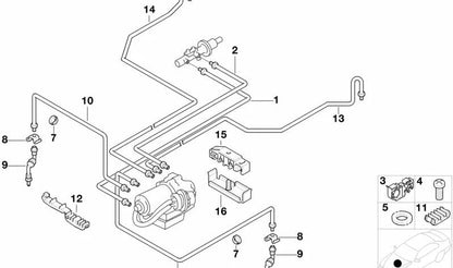 Tubería de freno OEM 34326755706 para BMW E21, E30, E36, E46, E12, Z1, 114, 1502, 1600, 2002, 2500, 2800. Original BMW.