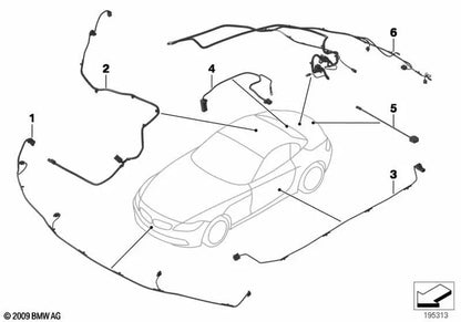 Front PDC cable set for BMW E89 (OEM 61129275116). Original BMW.