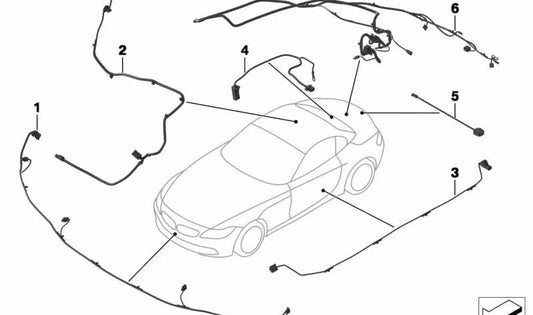 OEM rear gate wiring 61129225778 for BMW Z4 E89. Original BMW replacement.