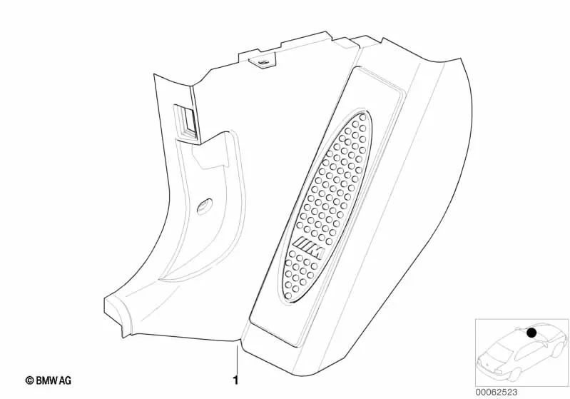 M footrest side panel, front, left for BMW E39 (OEM 51437902396). Original BMW