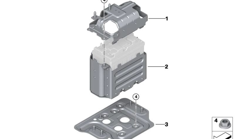 Soporte para batería auxiliar OEM 61218800589 para BMW G16, G05, F95, G06, F96, G07. Original BMW.