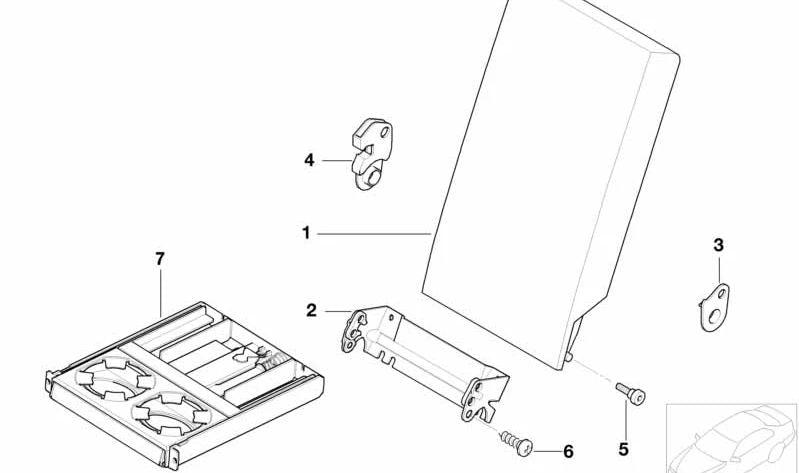 Tecido central de antracite central 52208254982 para BMW 3 E46 Series. BMW original.