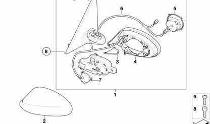 RIGHT REGROVISOR ELECTRISOR wiring 67136972541 for BMW E81, E82, E87, E87N, E90, E91, E92, E93. Original BMW.