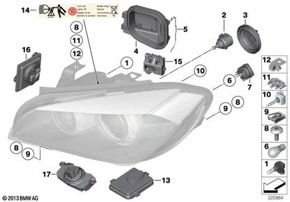 Elemento de ajuste de farol para BMW E90, E90N, E91, E91N, X1 E84 (OEM 63117168486). BMW original