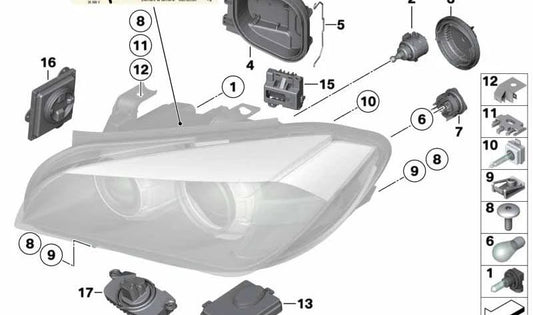 LED -LED -Modul OEM 63117397245 für BMW E84 (x1). Original BMW.