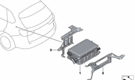 Soporte trasero OEM 12908609913 para BMW Serie 2 F45 225xe (todos los modelos compatibles). Pieza original BMW.