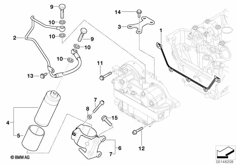Condotto di pressione per BMW E46, E53, Serie E60 (OEM 11367831776). BMW originale