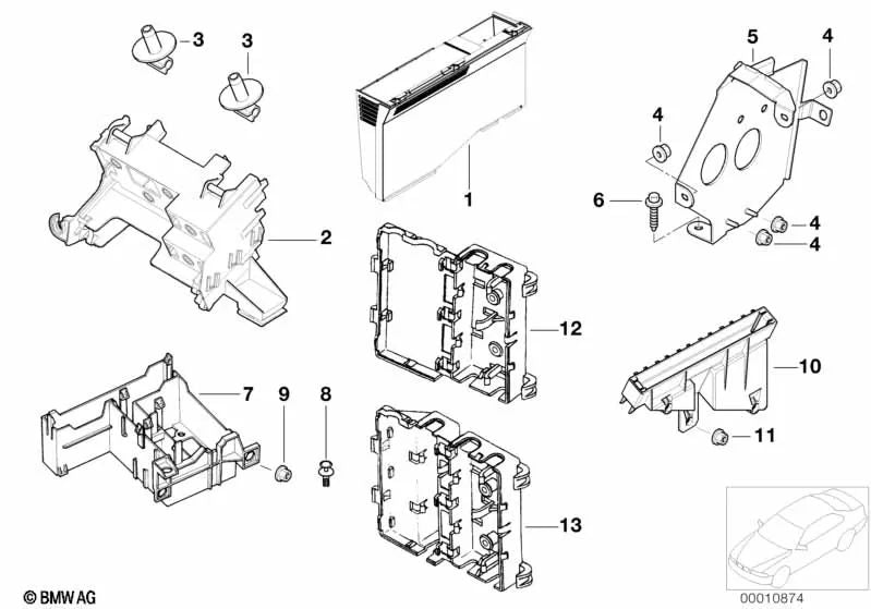 Soporte para unidad de control para BMW E39 (OEM 61358369619). Original BMW