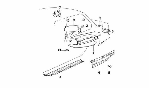 Aislamiento térmico derecho OEM 63311381826 para BMW E34, E32. Original BMW.
