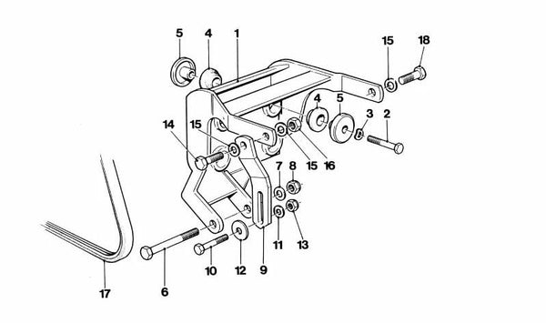 Soporte de goma para motor OEM 12311304657 para BMW (Modelos compatibles: E21, E12, E24, E23). Original BMW.