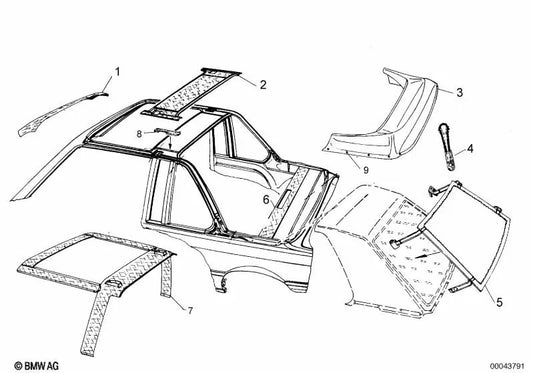Guarnição da barra de proteção para BMW Série 3 E21 (OEM 54210006301). BMW originais.