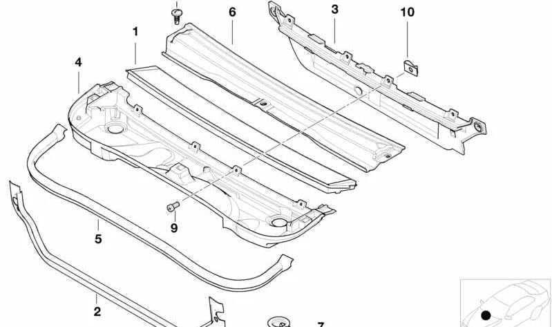 Insert nut for BMW 3 Series E46, X3 E83 (OEM 64316939292). Original BMW