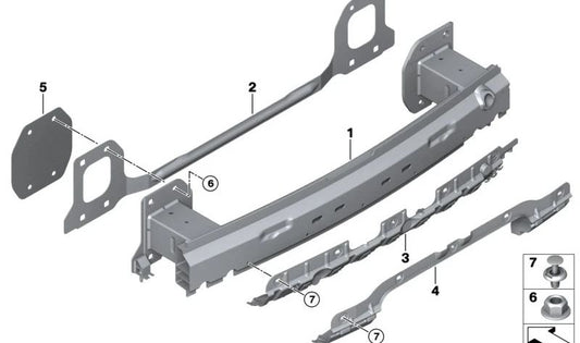 Reforço do para-choque traseiro OEM 51127482230 para BMW G05 (X5), G07 (X7). BMW originais.
