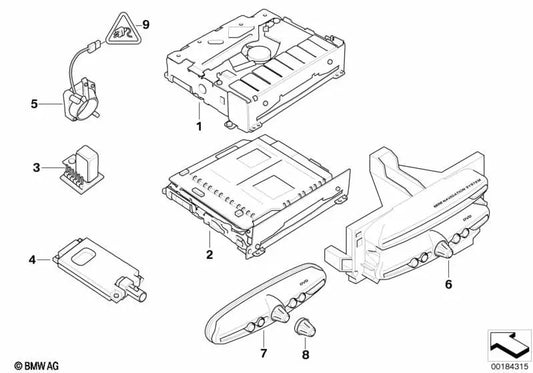 Sensor giroscópio para BMW E87, E87N, E90, E91, E92, E93, E60, E61, E63, E64, E70, Mini R56 (OEM 65836944031). BMW original
