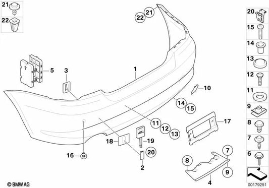 Drucken hinterer Rock für BMW E82, E88 (OEM 51127208597). Original BMW.