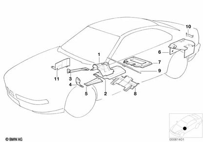 Aislamiento térmico izquierdo para BMW Serie 8 E31 (OEM 51481970471). Original BMW.