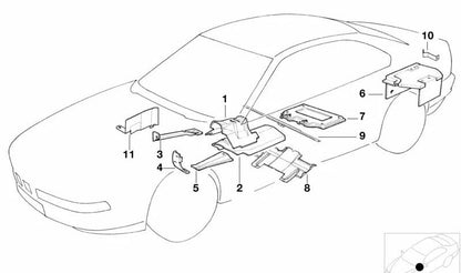 Aislante térmico derecho OEM 51481970472 para BMW E31. Original BMW.