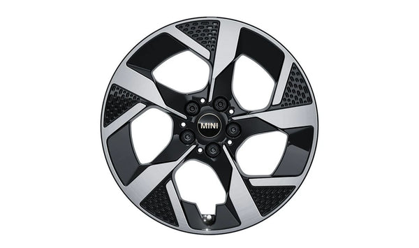 Llantas de aleación Slide Spoke 958 de 18" OEM 36115A3E639 para MINI F65, F66, F67. Acabado bicolor Jet Black brillante. Original MINI.