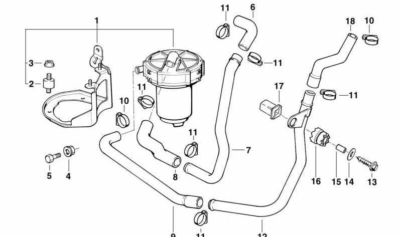 Tubo de forma OEM 11721742729 para BMW E38. Original BMW.