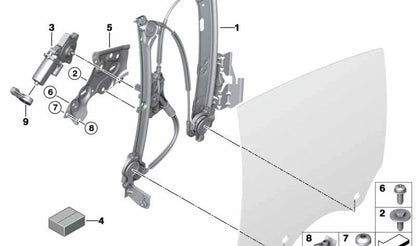 Motor elevalunas derecho OEM 67629478202 para BMW F06, F12, F13. Original BMW.