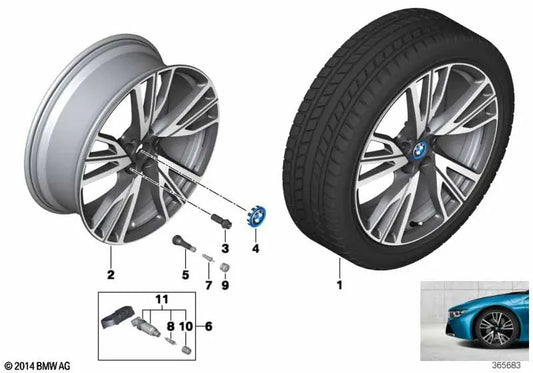 Orbitgrey Alloy Wheel for BMW I12, I12N, I15 (OEM 36106882955). Original BMW