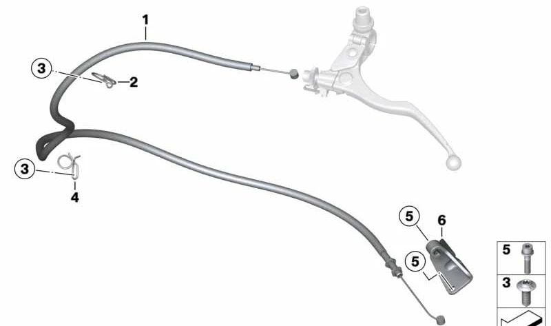 Cable de tracción de embrague OEM 32738555346 para motos BMW S 1000 XR (K49). Original BMW Motorrad.