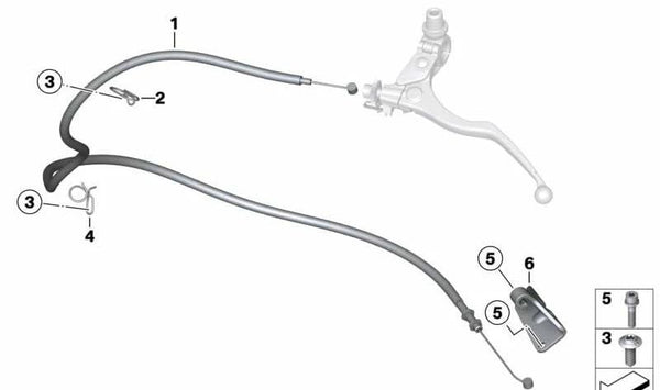 Cable de tracción de embrague OEM 32738555346 para motos BMW S 1000 XR (K49). Original BMW Motorrad.