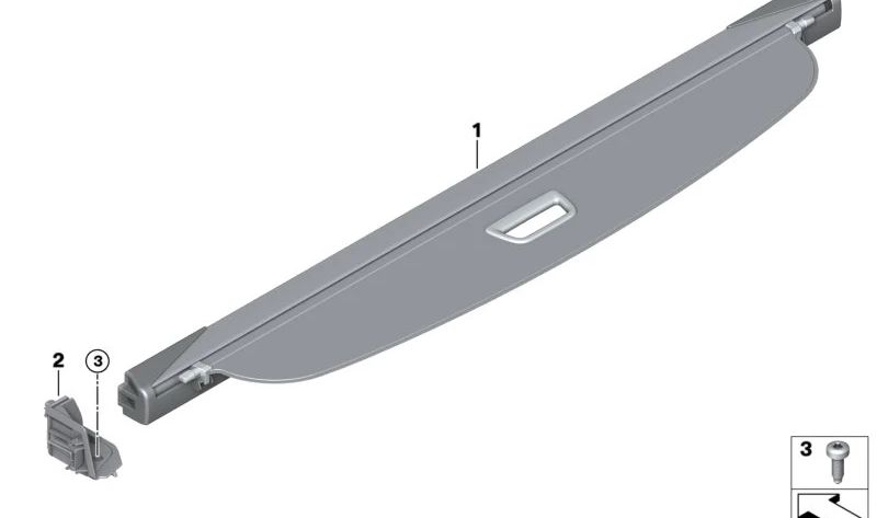 Persiana para portamaletas OEM 51477360973 para BMW Serie 2 F46 Gran Tourer, F46 Gran Tourer LCI. Original BMW.