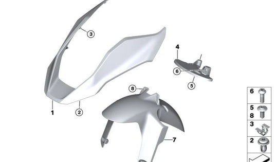 Guardabarros delantero inferior OEM 46611541474 para motos BMW R1300GS, R1300GS Adventure. Original BMW Motorrad.