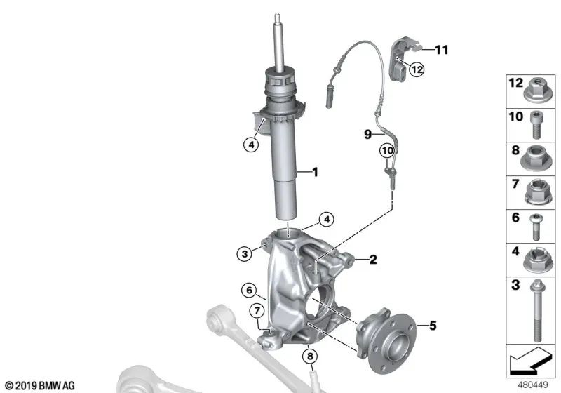 Schwenklager left for BMW I01, I01N (OEM 31216852159). Genuine BMW