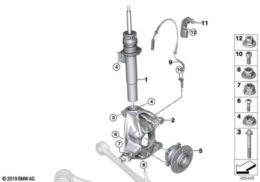 Schwenklager left for BMW I01, I01N (OEM 31216852159). Genuine BMW