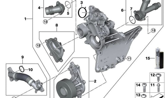 Kältemittelpumpe für BMW G60, G70, G05N, G09 (OEM 11515A55399). Original BMW.