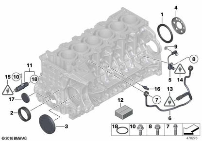Couvercle de fermeture pour BMW E81, E82, E87, E88, F20, F21, F22, F23, F87, E90, E91, E92, E93, F30, F31, F34, F80, F32, F33, F36, F11, F11, F18 E64, F06, F12, F13, E65, F01, F02, E84, F25, F26, E70, F15, E71, F16, E85, E86, E89 (OEM 11
