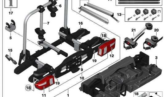 OEM portable arrière compact 82272411656 pour BMW F45, F46, F48, F39. BMW d'origine