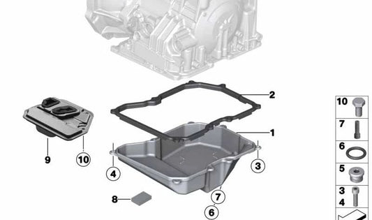 Cárter de aceite OEM 24117636569 para MINI R56, R56 LCI, Clubman R55, Clubman R55 LCI, Cabrio R57 LCI, Coupé R58, Roadster R59, Countryman R60, Paceman R61. Original MINI.