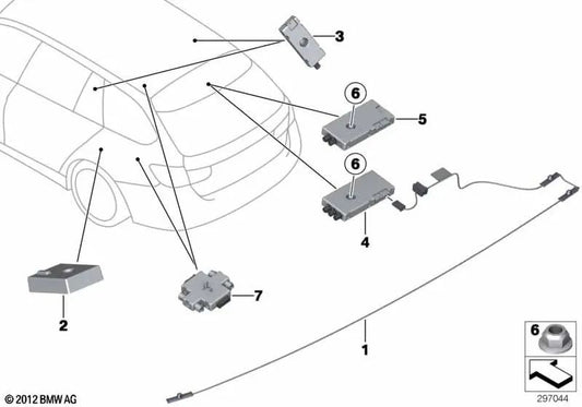 Antenna for BMW F31, F31N (OEM 65209230123). Genuine BMW