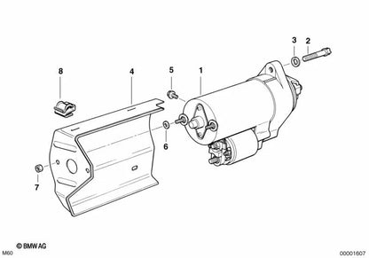 Starten Sie die Thermalschutzplatte für BMW 5 E39, X5 E53, Z8 E52 (OEM 12411438331). Original BMW