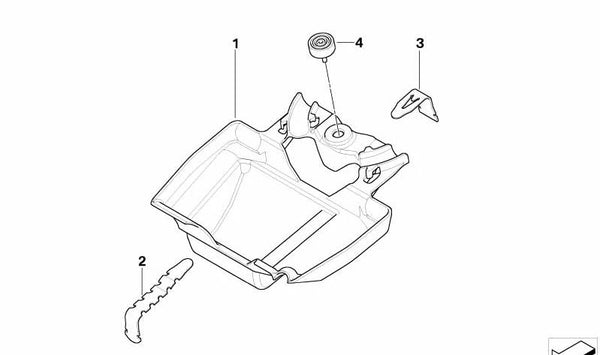 Compartimento herramienta OEM 46627669977 para BMW R1200 GS, R1200 GS Adventure. Original BMW Motorrad.