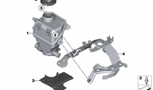 Boulon sphérique 17137595254 pour BMW F07, F10, F11, F06, F12, F13, F01, F02, F04, E70, F15, E71, F16. BMW d'origine.