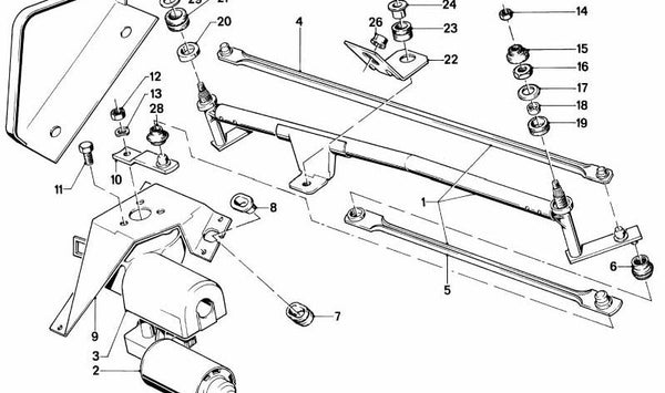 Varilla de conexión limpiaparabrisas OEM 61611370828 para BMW E30. Original BMW.