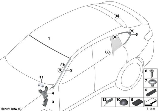 Sie lesen die linke hintere Seite für BMW X4 F98, G02 (OEM 51377416553). Original BMW