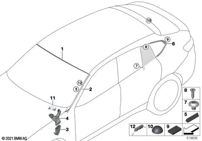 Wasserfangleisteista est parti pour BMW X4 F98, G02 (OEM 51137461745). BMW d'origine