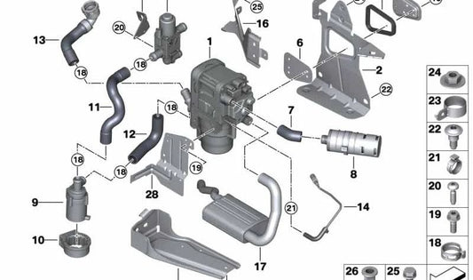 Valvola di cambiamento Riscaldamento OEM 64119890554 per BMW G20, G26, G45. BMW originale.