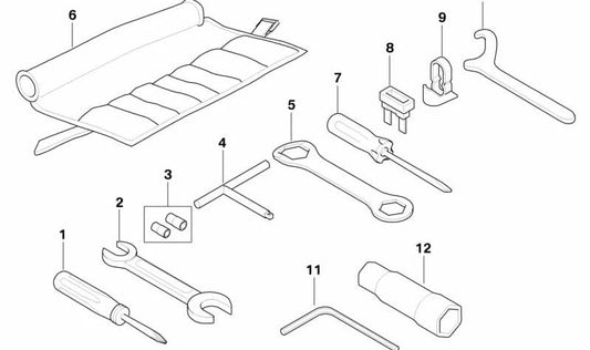 Llave tubular 1/4" OEM 71117715133 para motos BMW G 450 X (K16) 2007-2010. Original BMW Motorrad.