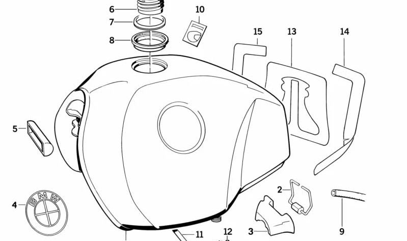 OEM print fuel tank 16112313909 for BMW E81, E87, E88, E82, E90, E91, E92, E93. Original BMW.